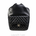Chanel Black Lambskin Large Backpack New
