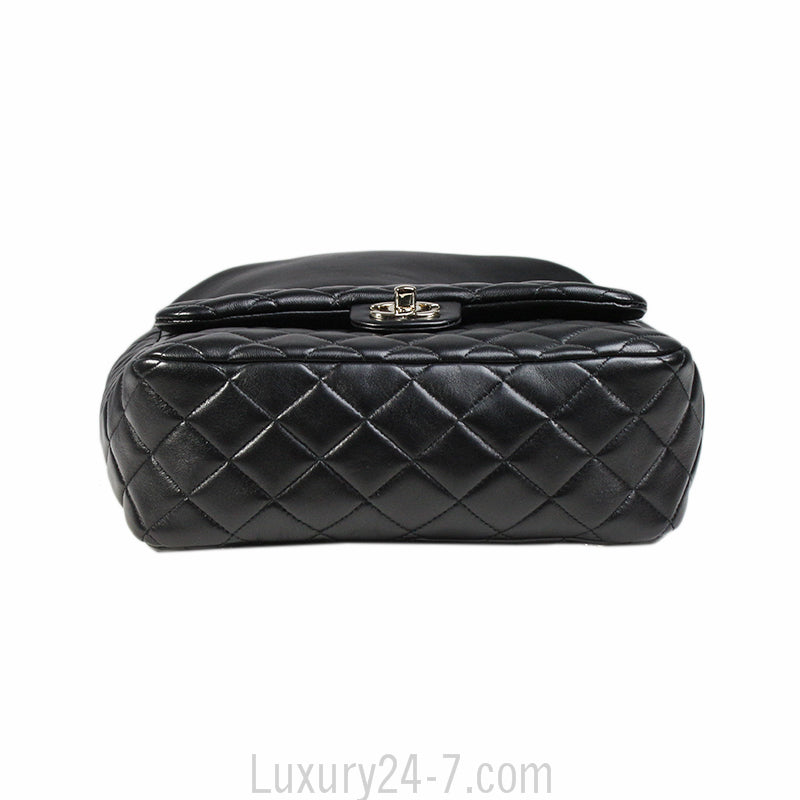 Chanel Black Lambskin Large Backpack New