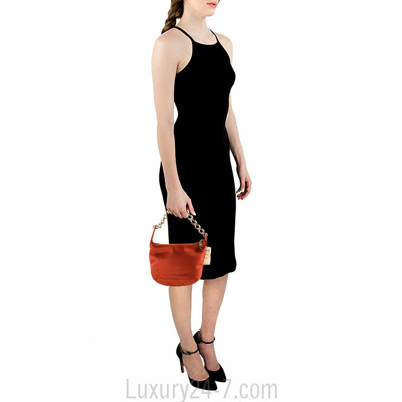 Chanel Red Satin Evening Bag