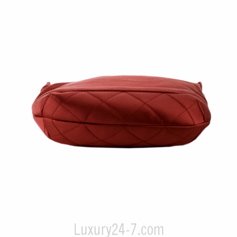 Chanel Red Satin Evening Bag