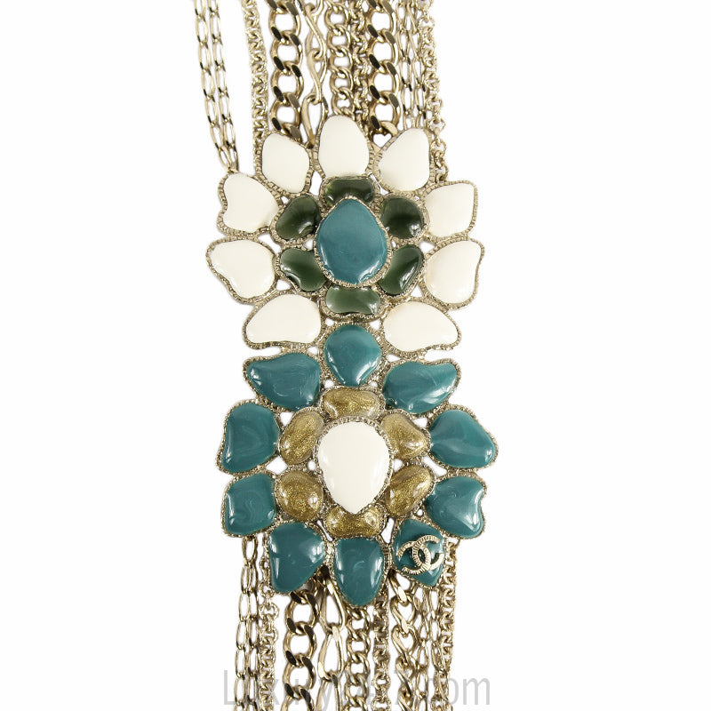 Chanel 2015 Enamel & Chain Necklace New