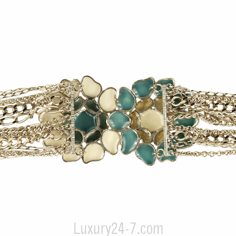 Chanel 2015 Enamel & Chain Necklace New