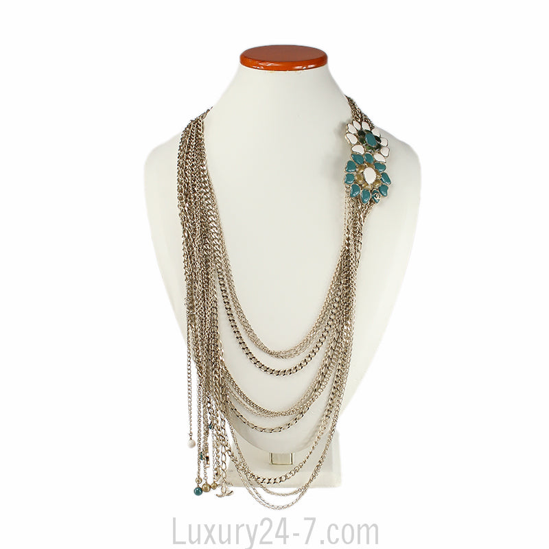 Chanel 2015 Enamel & Chain Necklace New