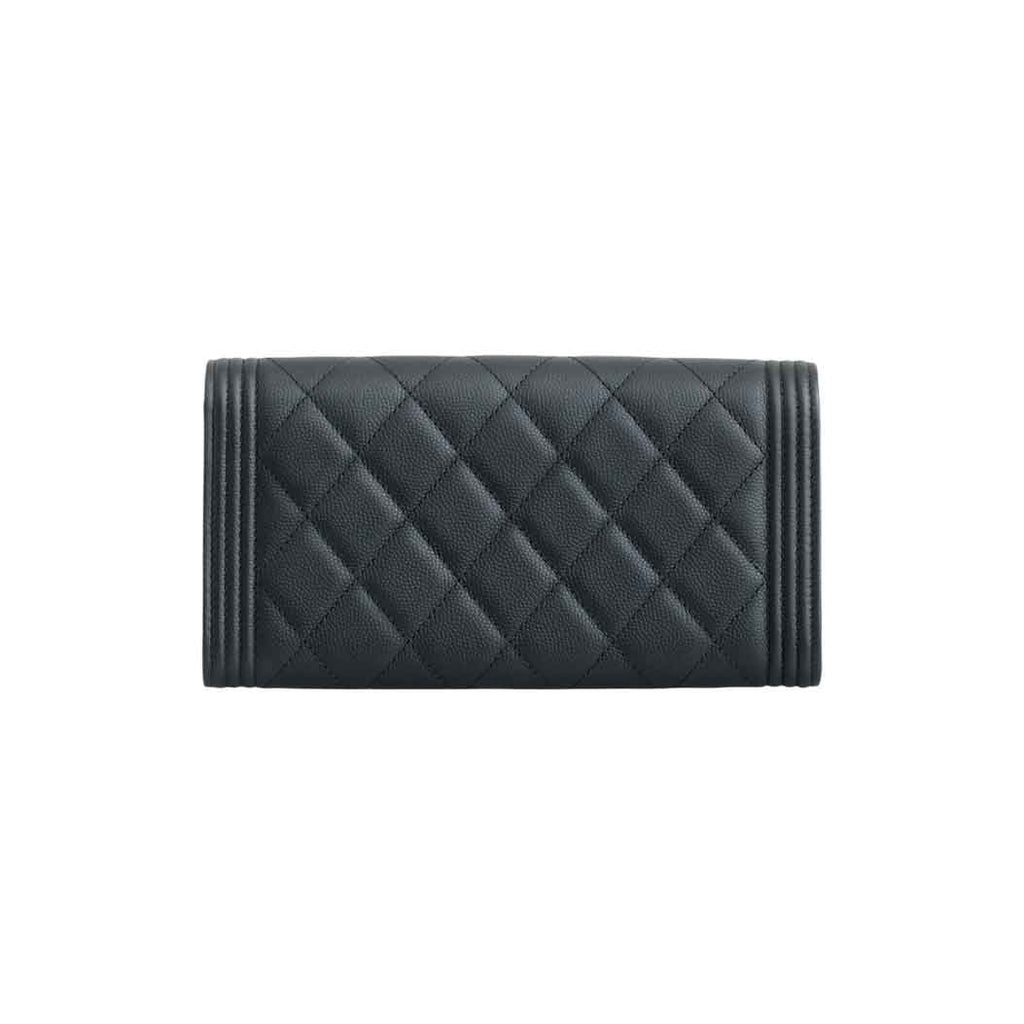 Chanel Black  Boy Long Flap Wallet