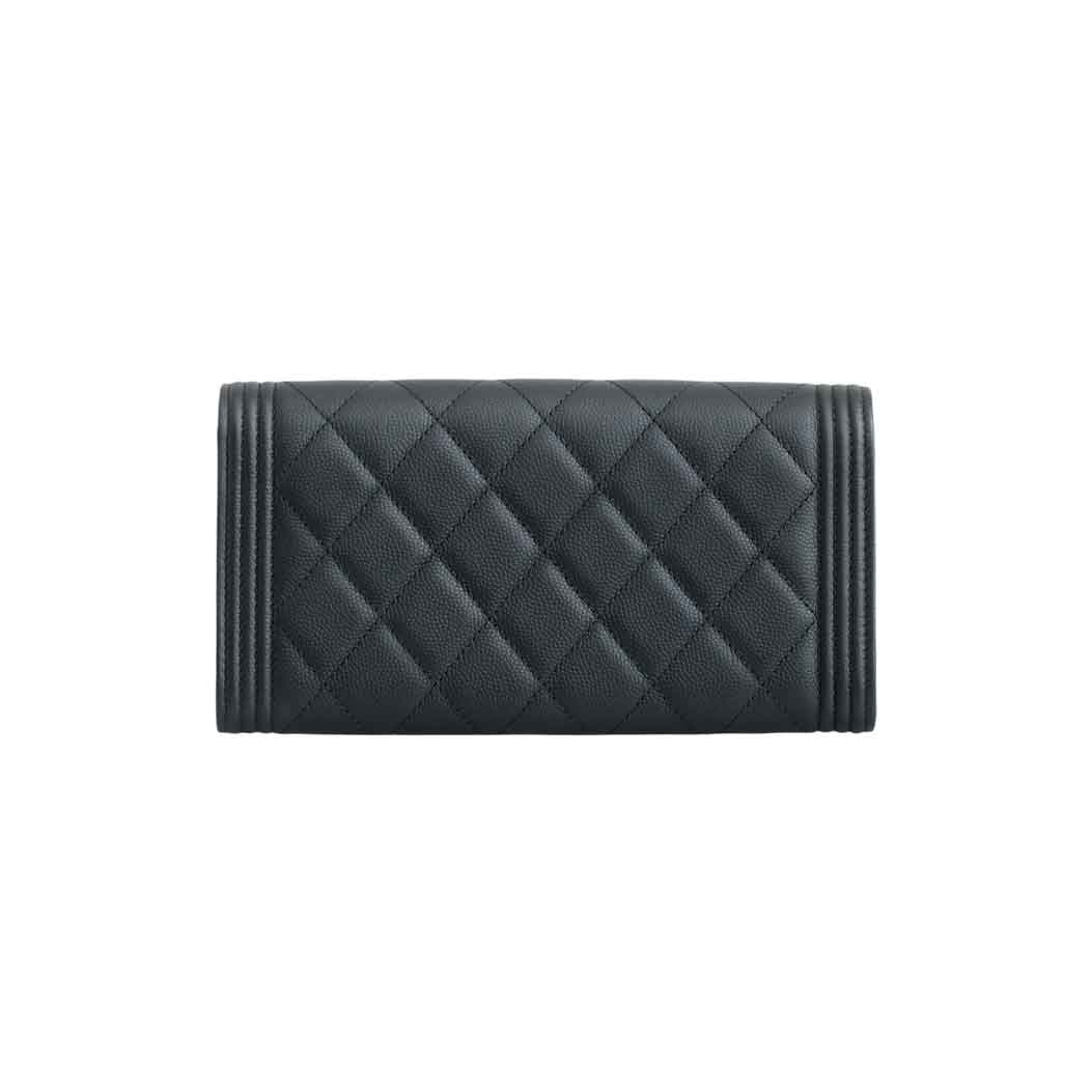 Chanel Black  Boy Long Flap Wallet