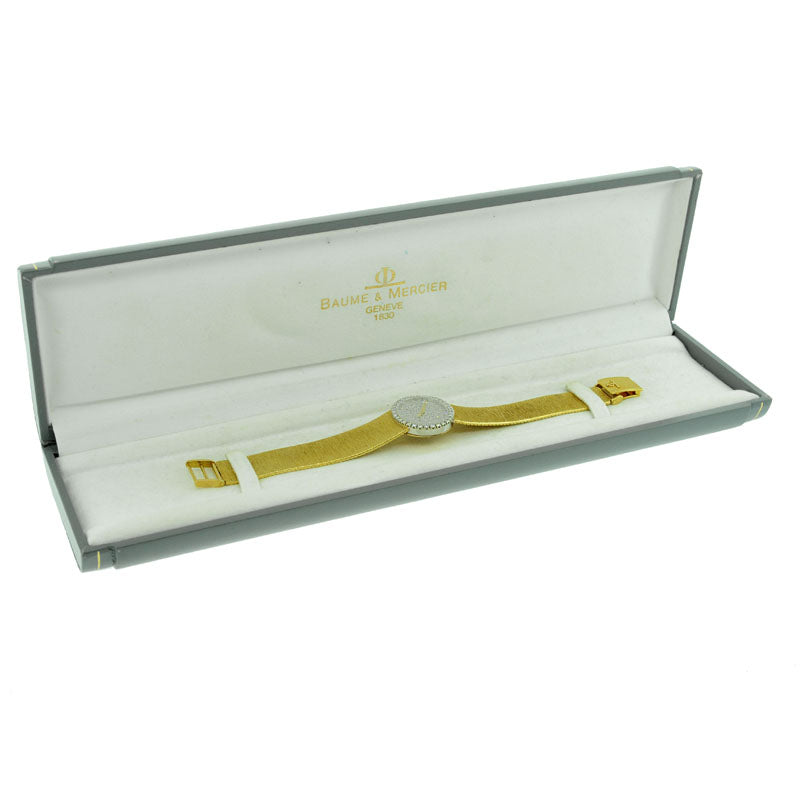 Baume & Mercier 18k Gold and Pave Diamond Wrist Watch