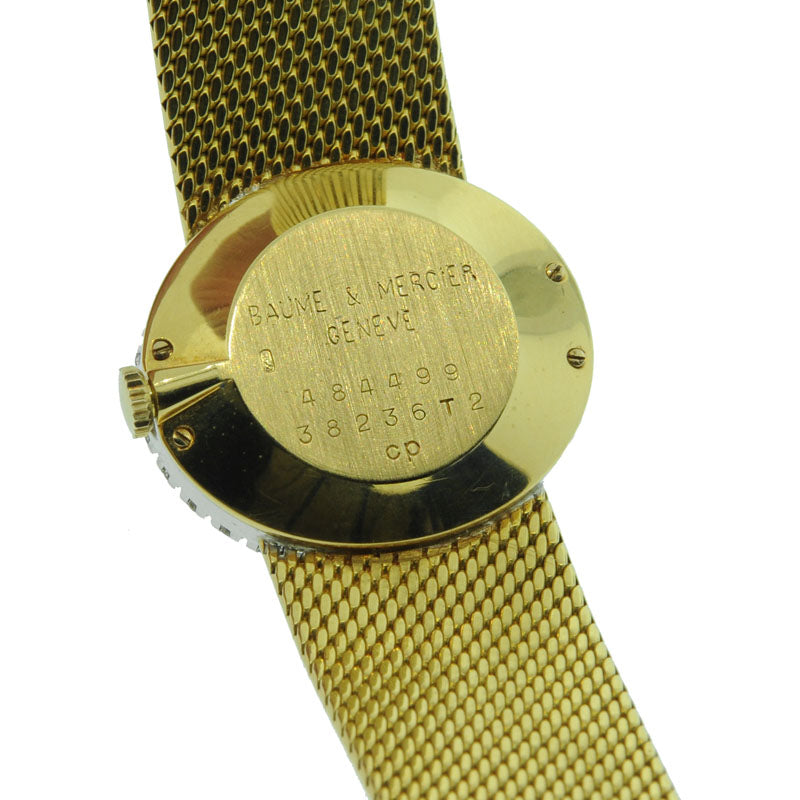 Baume & Mercier 18k Gold and Pave Diamond Wrist Watch