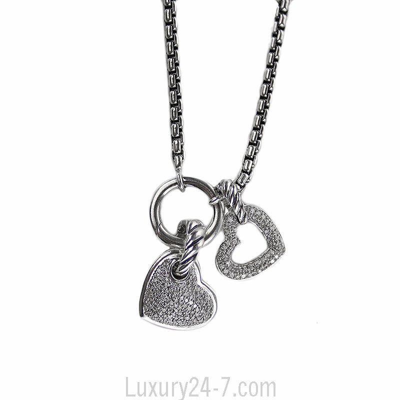David Yurman Sterling Silver Heart Pendant Necklace