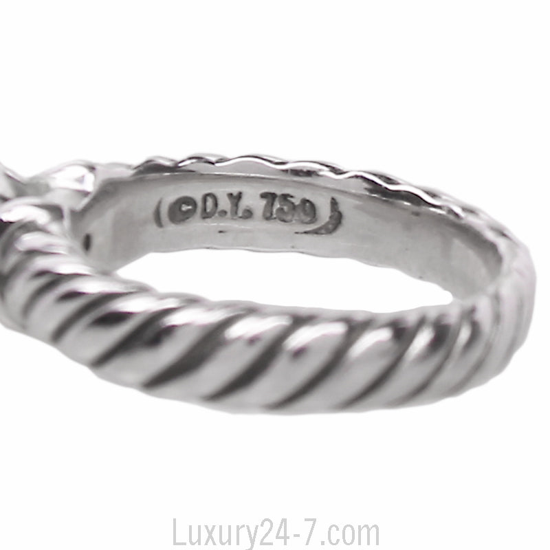 David Yurman 18K White Gold Diamond Stack Ring