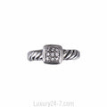 David Yurman 18K White Gold Diamond Stack Ring