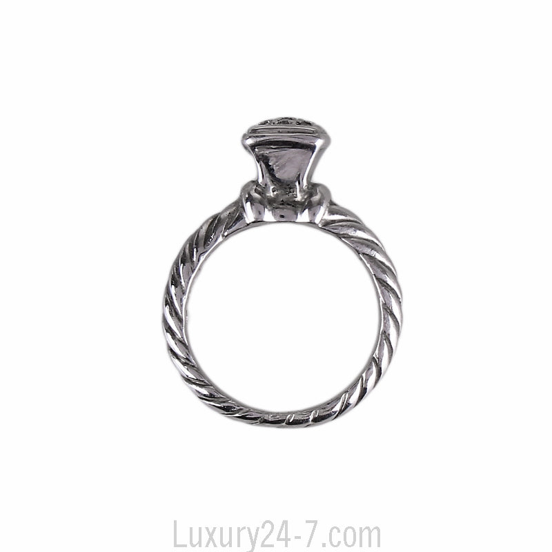 David Yurman 18K White Gold Diamond Stack Ring