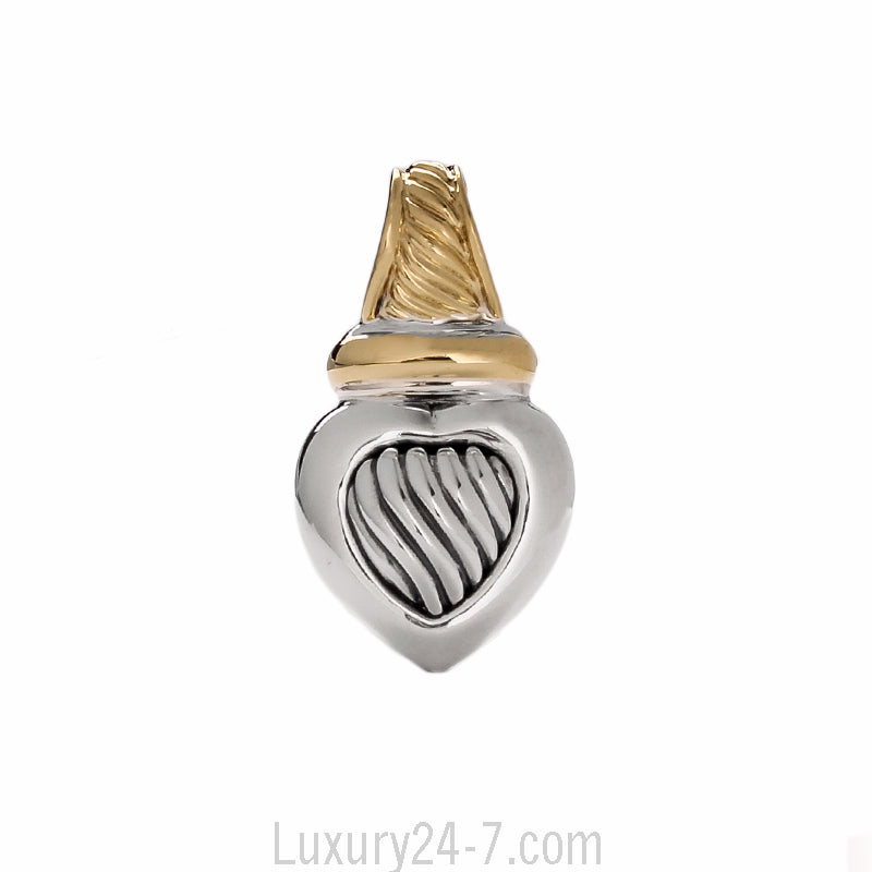 David Yurman 18K Yellow Gold Heart Enhancer Pendent