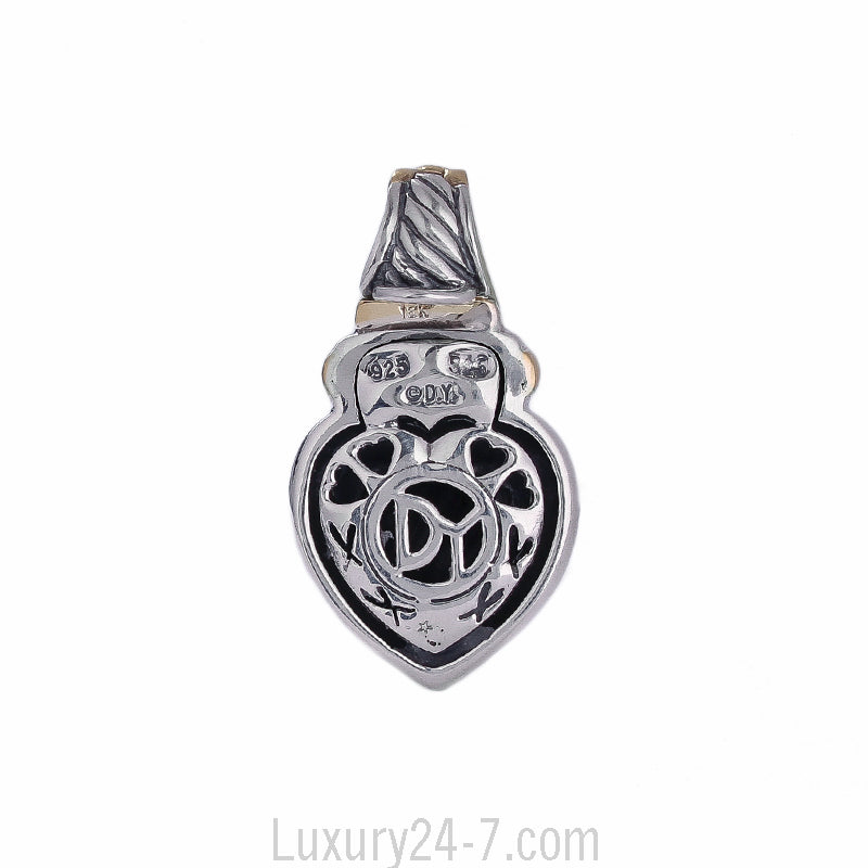 David Yurman 18K Yellow Gold Heart Enhancer Pendent