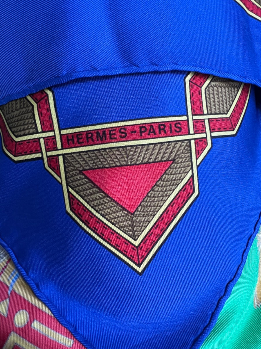 Hermes Cuirs Du Desert Silk 90 Scarf