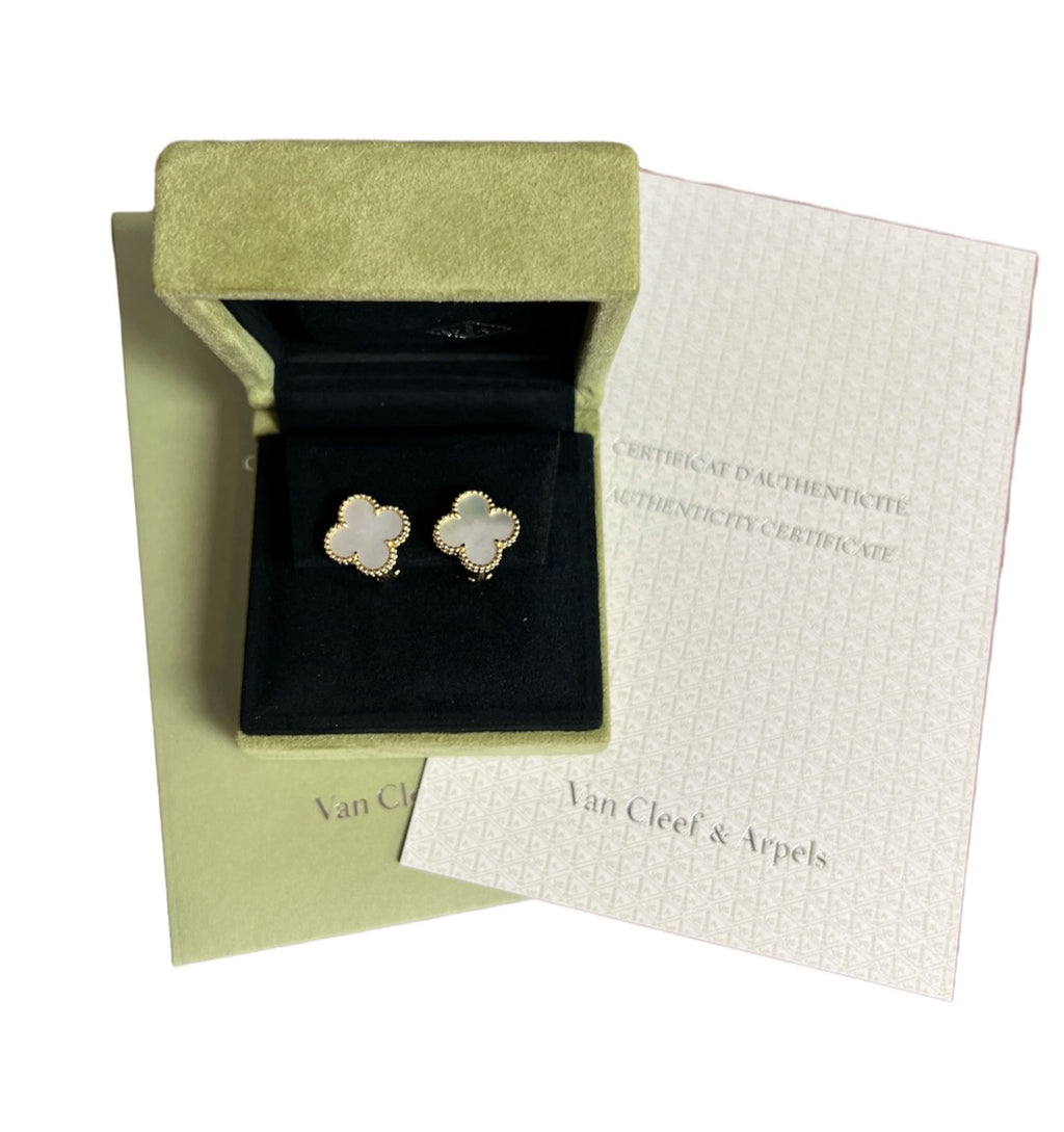 Van Cleef & Arpels Mother of Pearl Vintage Alhambra Earrings