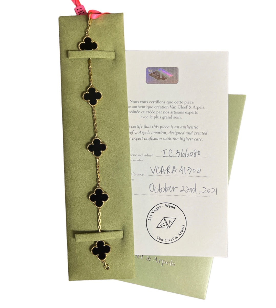 Van Cleef & Arpels Vintage Onyx 5 Motifs Bracelet
