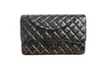 Chanel So Black Shiny Distressed Calfskin Quilted Jumbo Double Flap