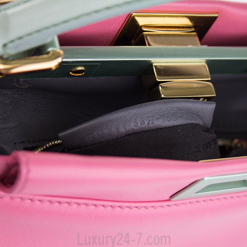 Fendi Two Tone Pink/Blue Mini Peekaboo Satchel Bag