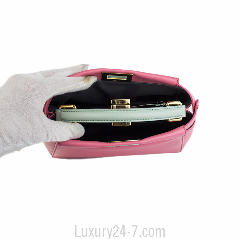 Fendi Two Tone Pink/Blue Mini Peekaboo Satchel Bag