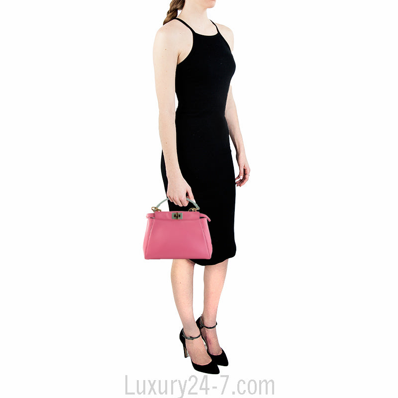 Fendi Two Tone Pink/Blue Mini Peekaboo Satchel Bag