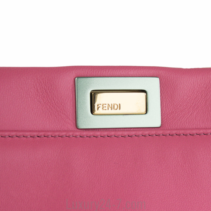 Fendi Two Tone Pink/Blue Mini Peekaboo Satchel Bag