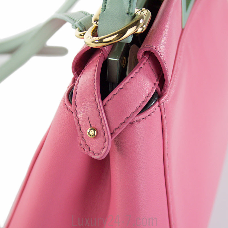Fendi Two Tone Pink/Blue Mini Peekaboo Satchel Bag