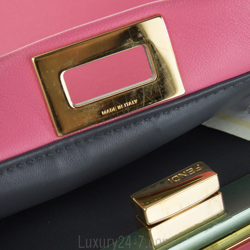 Fendi Two Tone Pink/Blue Mini Peekaboo Satchel Bag