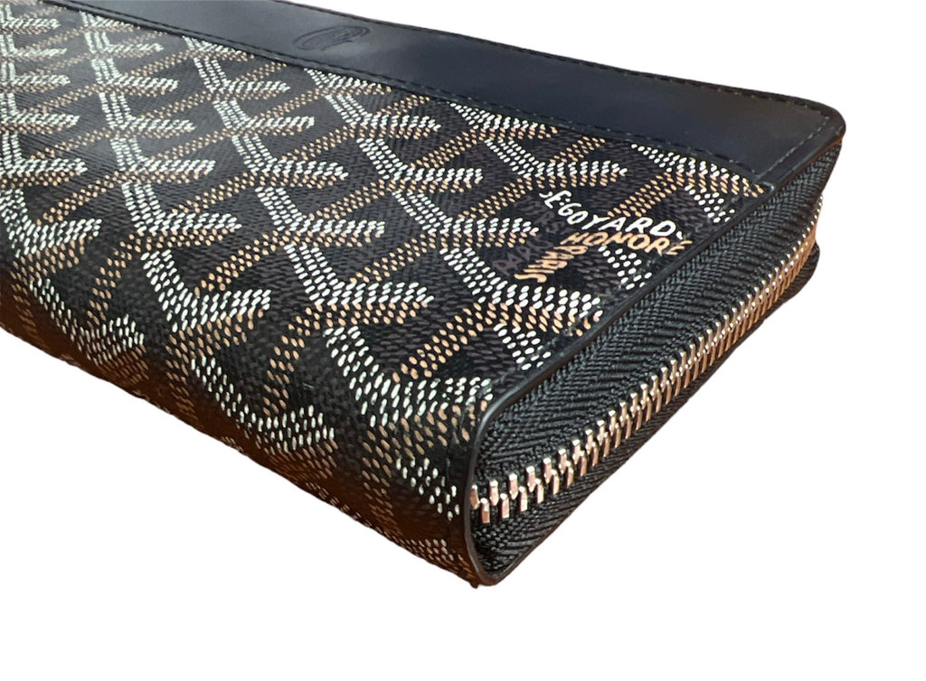 Goyard Goyardine Matignon Zip Around GM Wallet Black