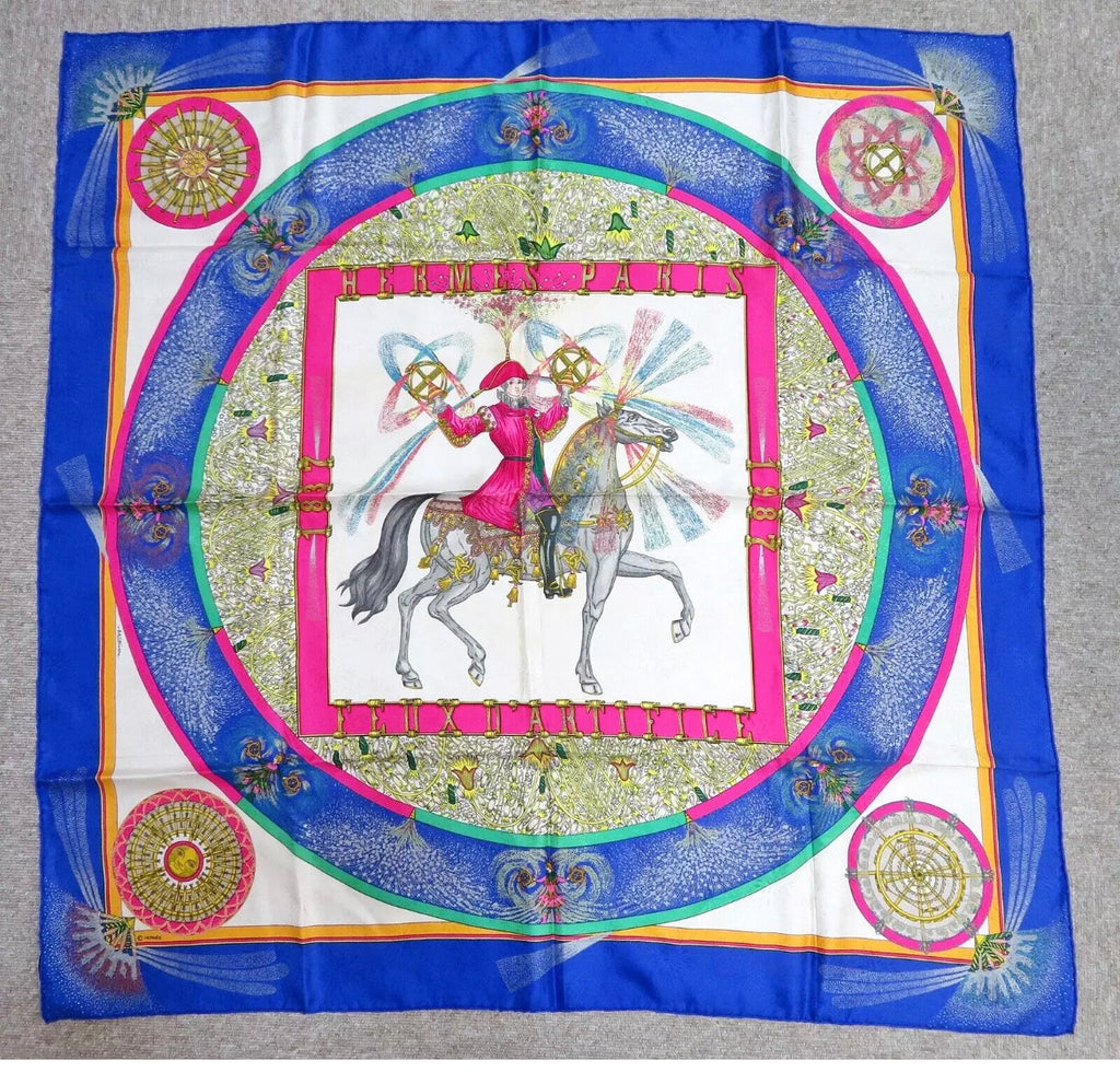 Hermes Feux d' Artifice  1837-1987 Jacquard Silk Scarf