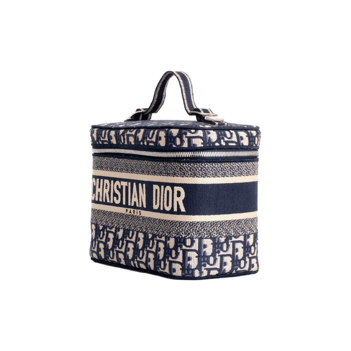 Dior Blue Oblique Embroidery Vanity Case