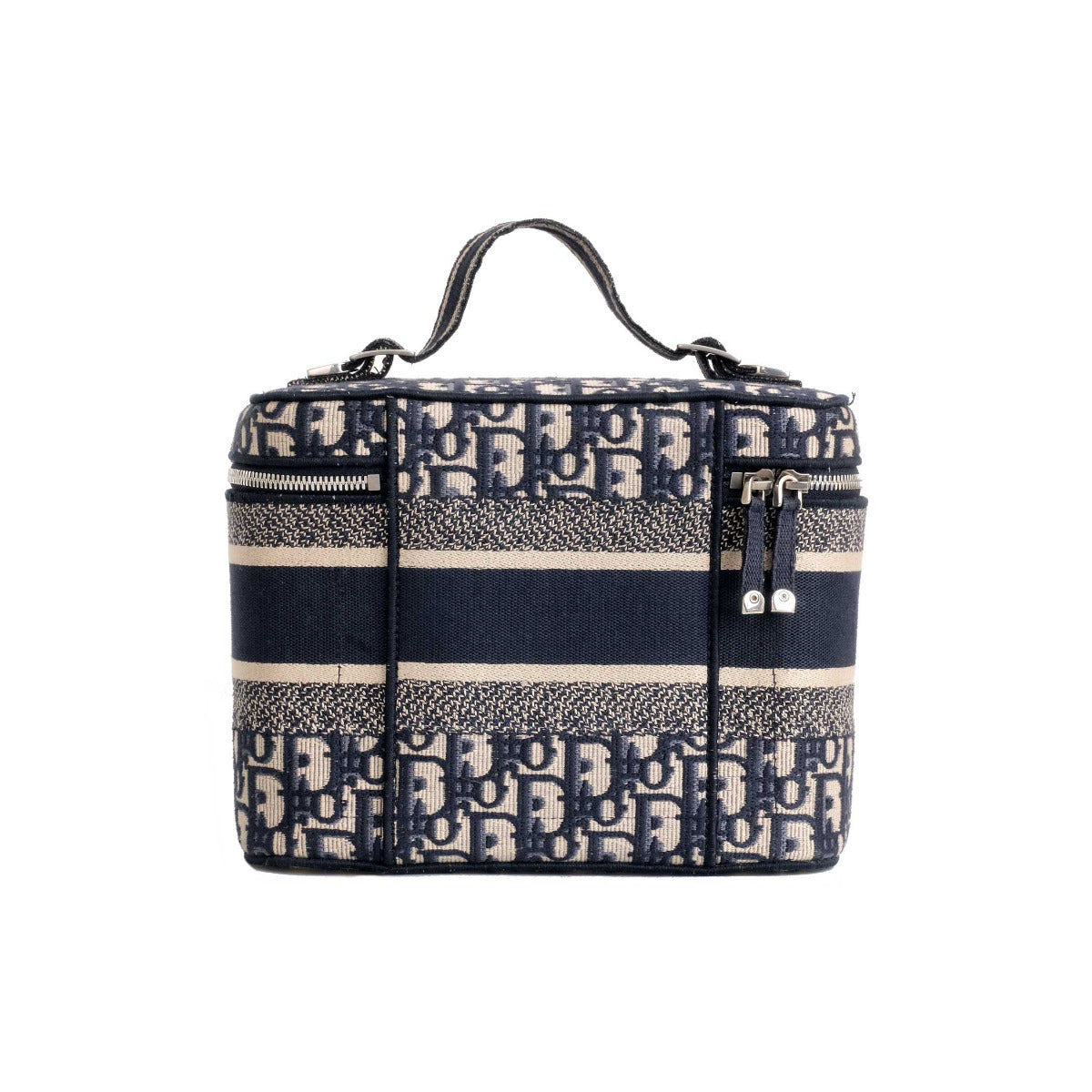 Dior Blue Oblique Embroidery Vanity Case