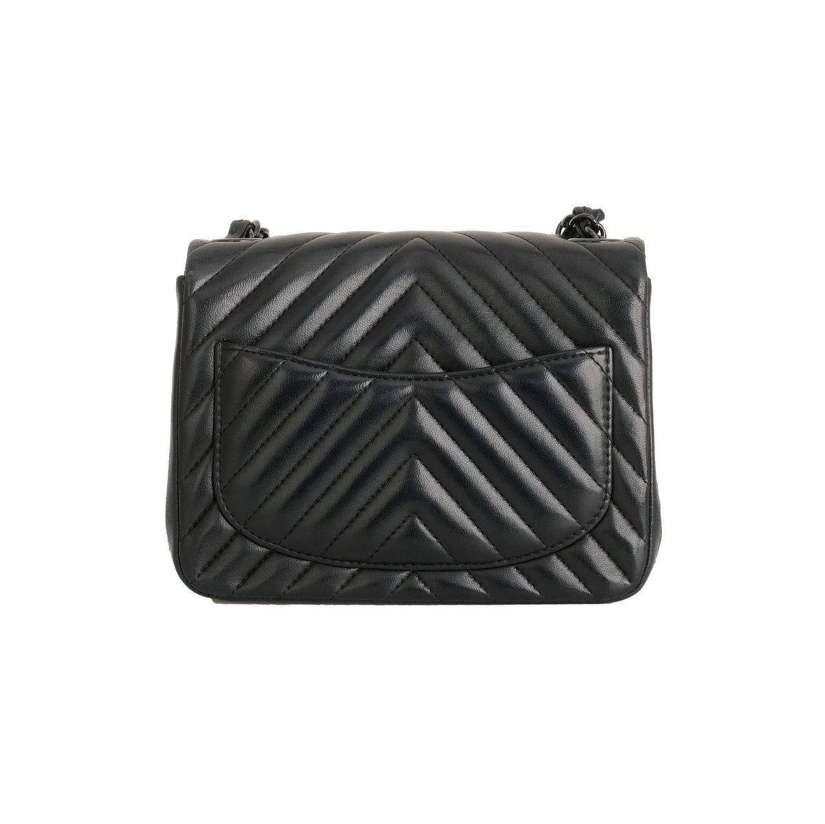 Chanel So Black Mini Chevron Square Flap Bag