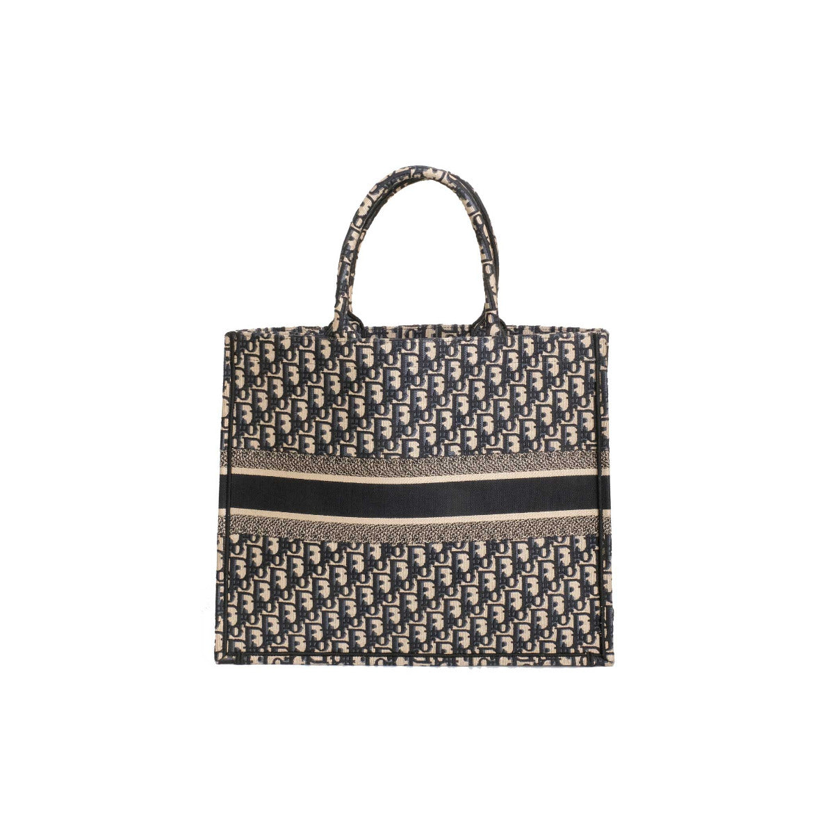 Dior Blue Oblique Embroidery Book Tote Large