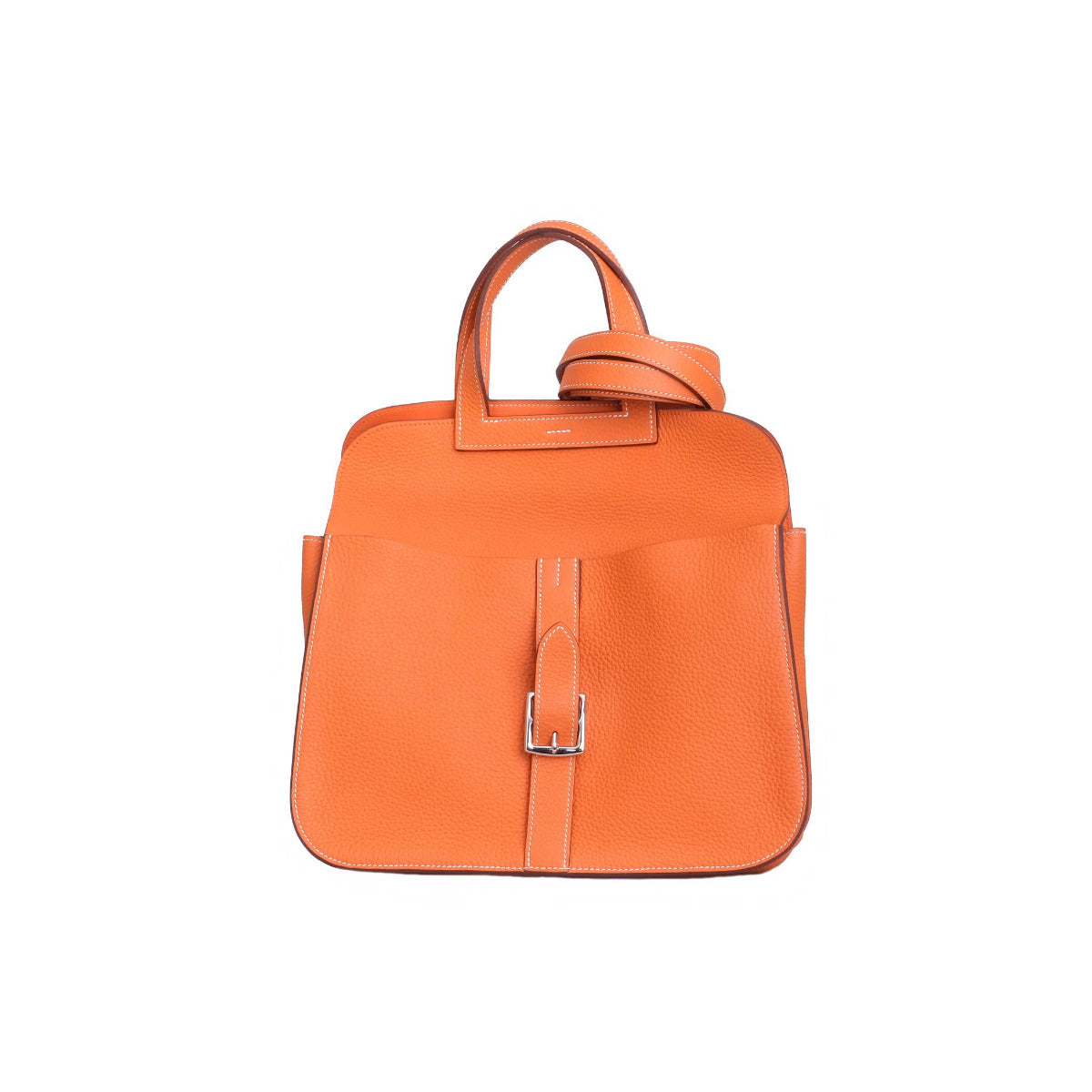 Hermès Orange Clemence Leather Halzan 31