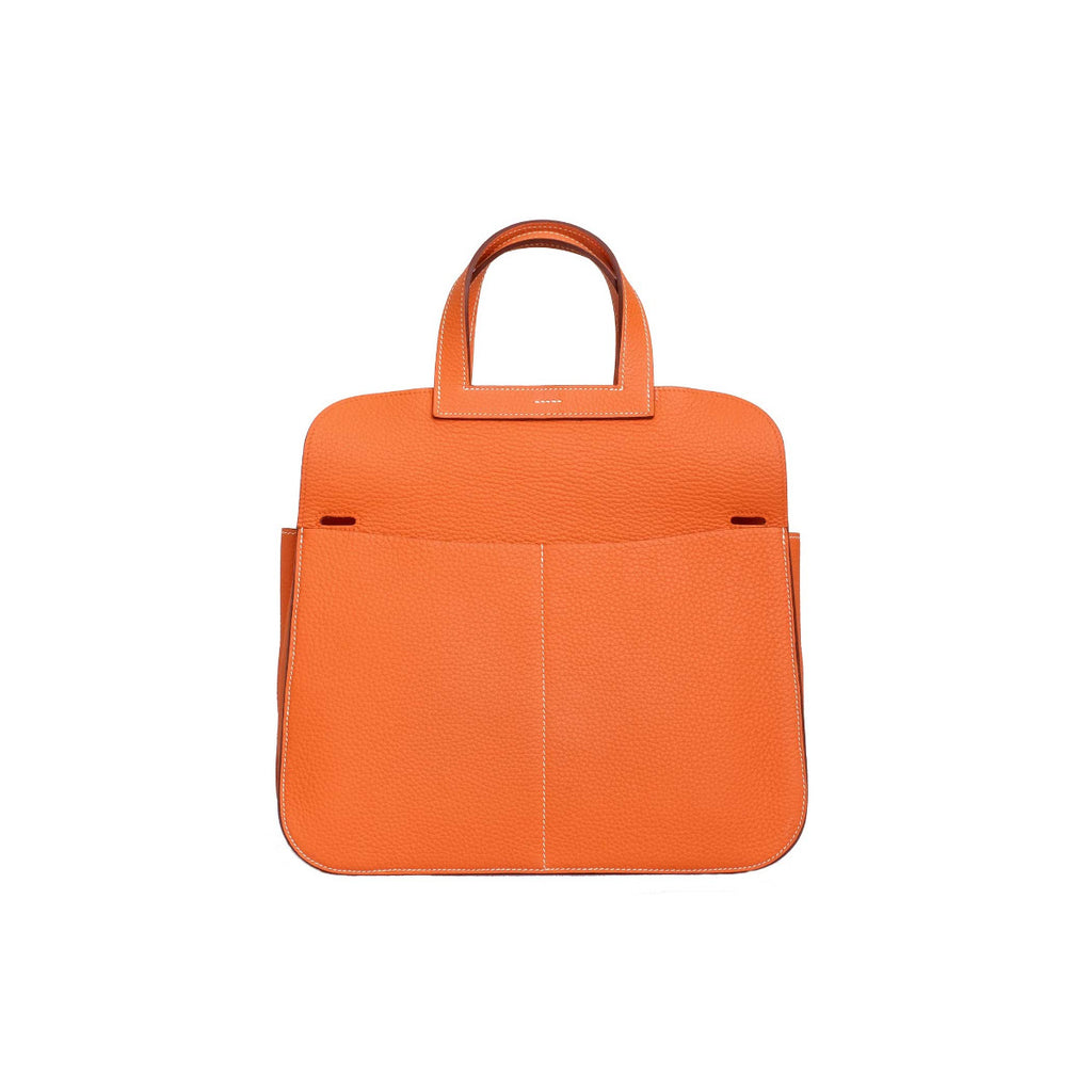 Hermès Orange Clemence Leather Halzan 31