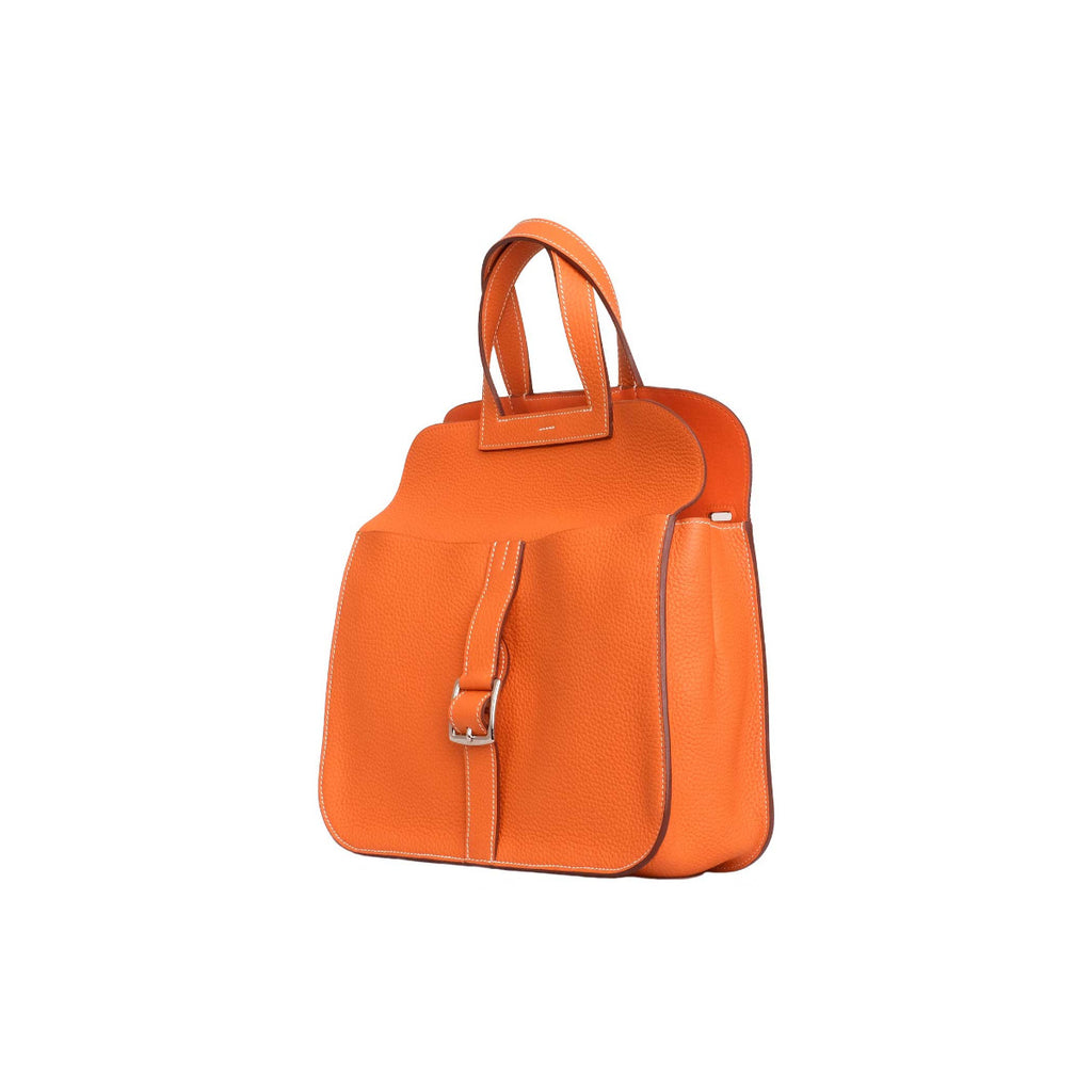 Hermès Orange Clemence Leather Halzan 31