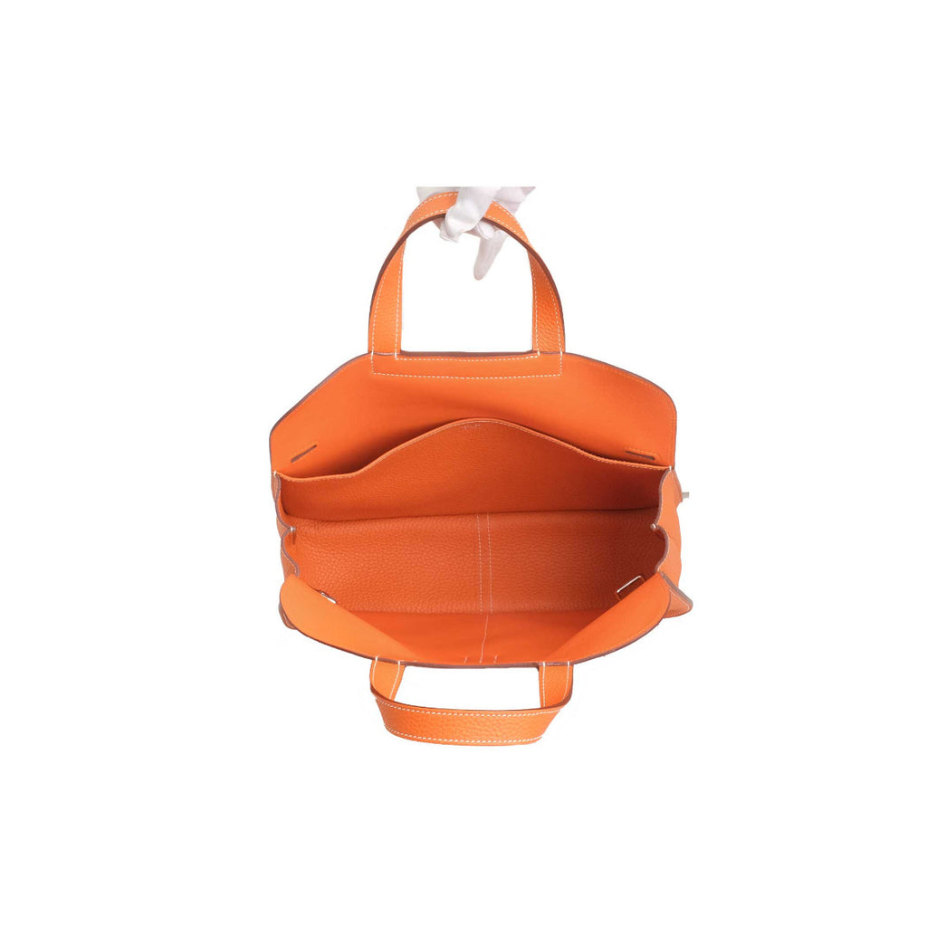 Hermès Orange Clemence Leather Halzan 31