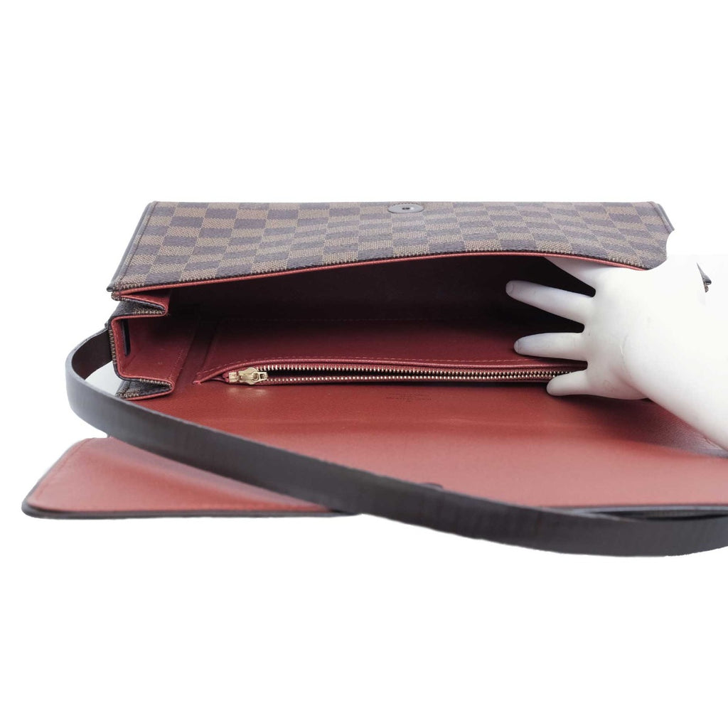 LOUIS VUITTON Damier Ebene Tribeca Long Bag