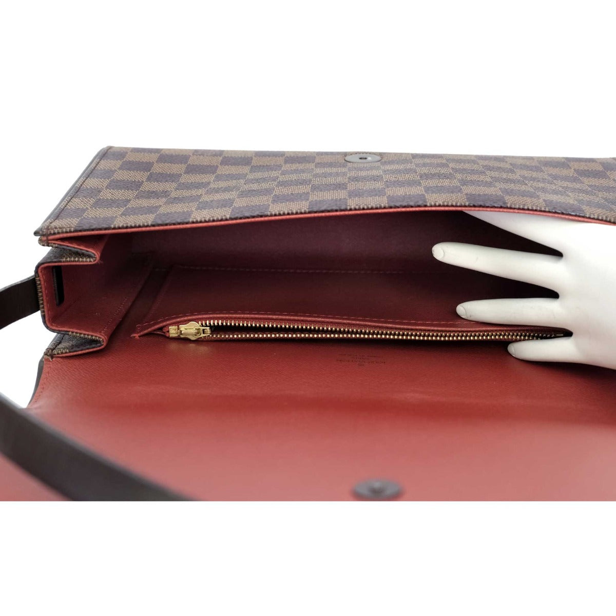 LOUIS VUITTON Damier Ebene Tribeca Long Bag