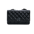 Chanel SO Black Lacquared CC Caviar Wallet on Chain