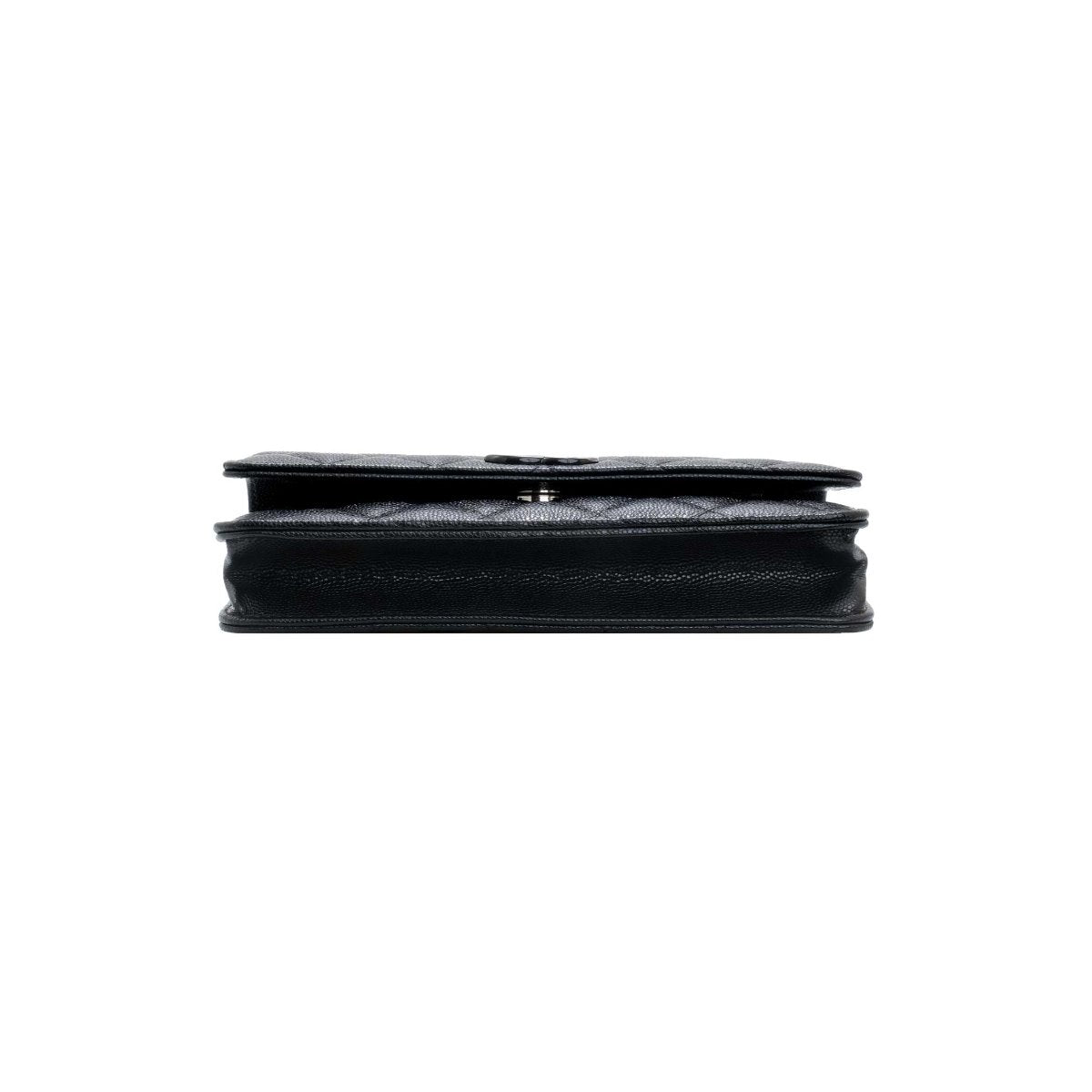 Chanel SO Black Lacquared CC Caviar Wallet on Chain