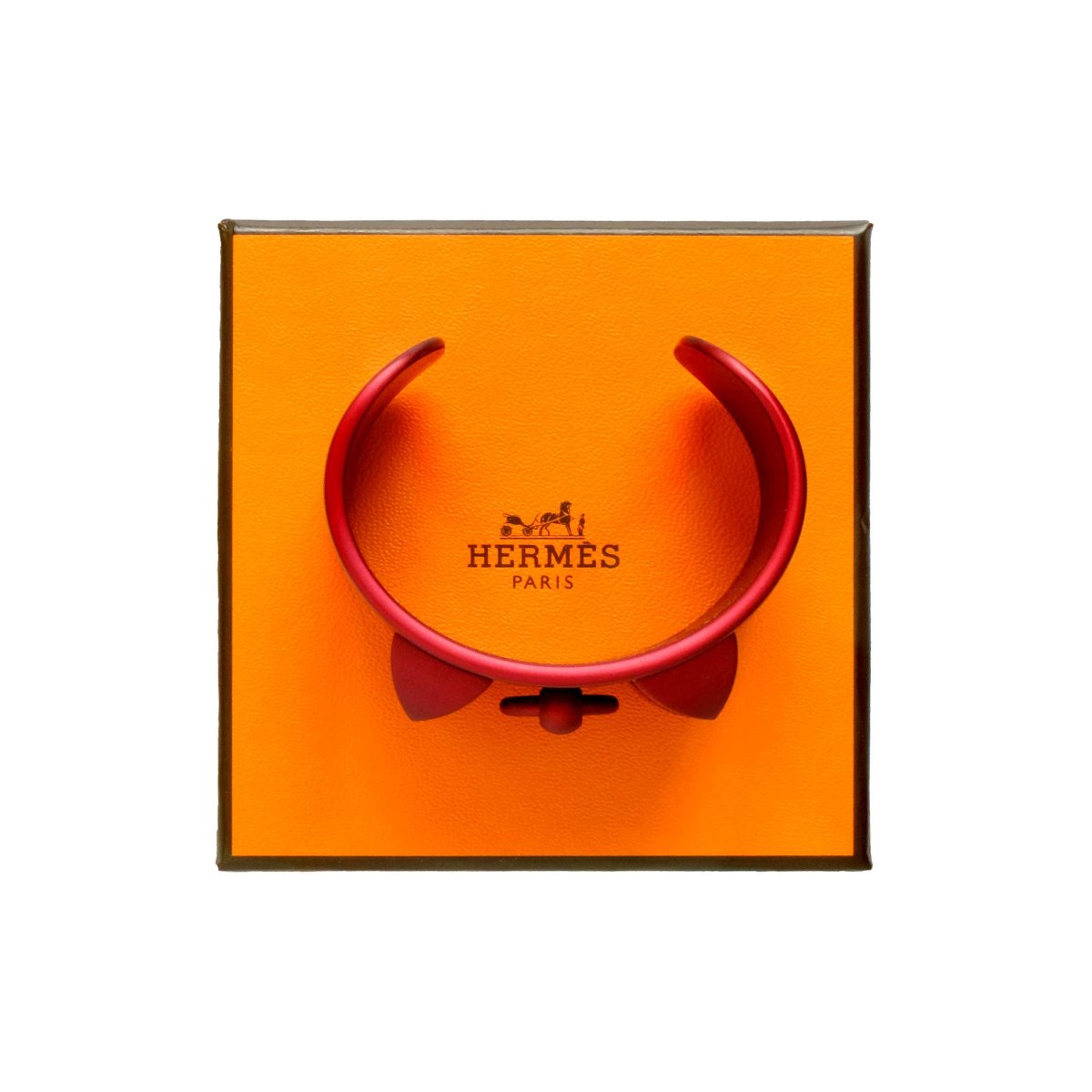 Hermès Rouge H Aluminum Sunset Cuff Bracelet