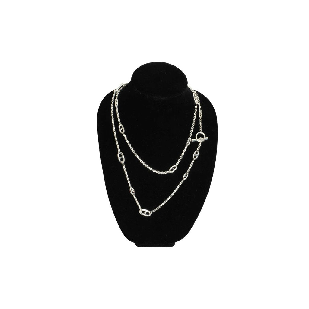 Hermes Sterling Silver Farandole Long Necklace 160