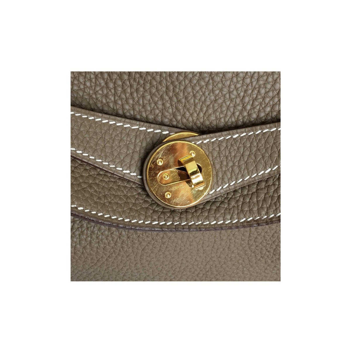 Hermès Etoupe Clemence Lindy 30