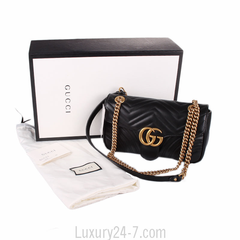 Gucci Black GG Marmont Matelassé Shoulder Bag