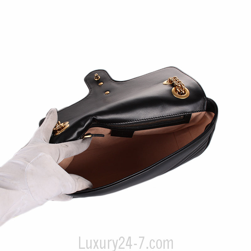 Gucci Black GG Marmont Matelassé Shoulder Bag