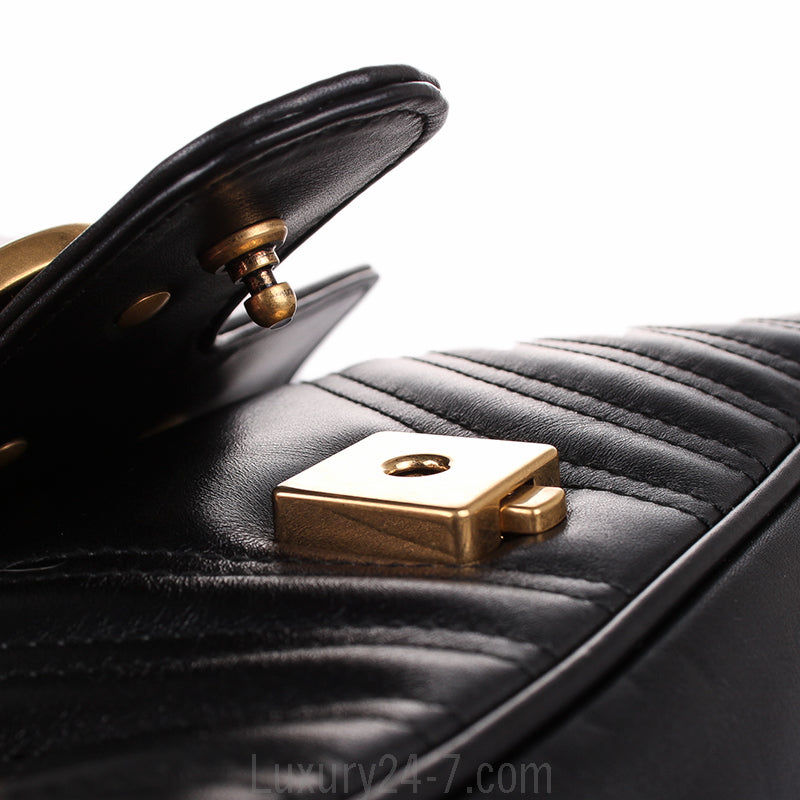 Gucci Black GG Marmont Matelassé Shoulder Bag