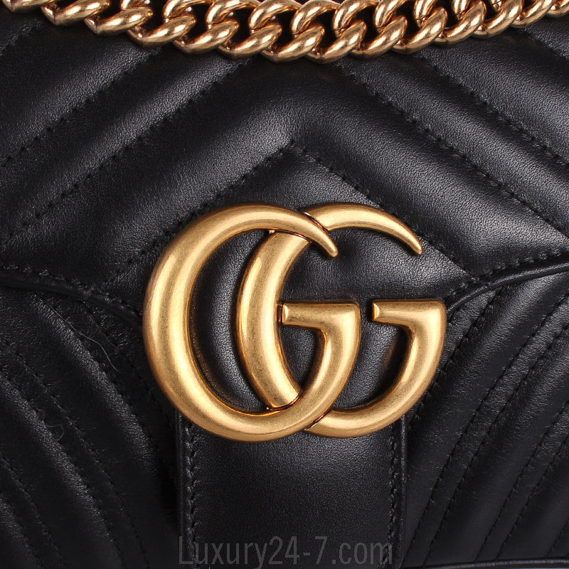 Gucci Black GG Marmont Matelassé Shoulder Bag