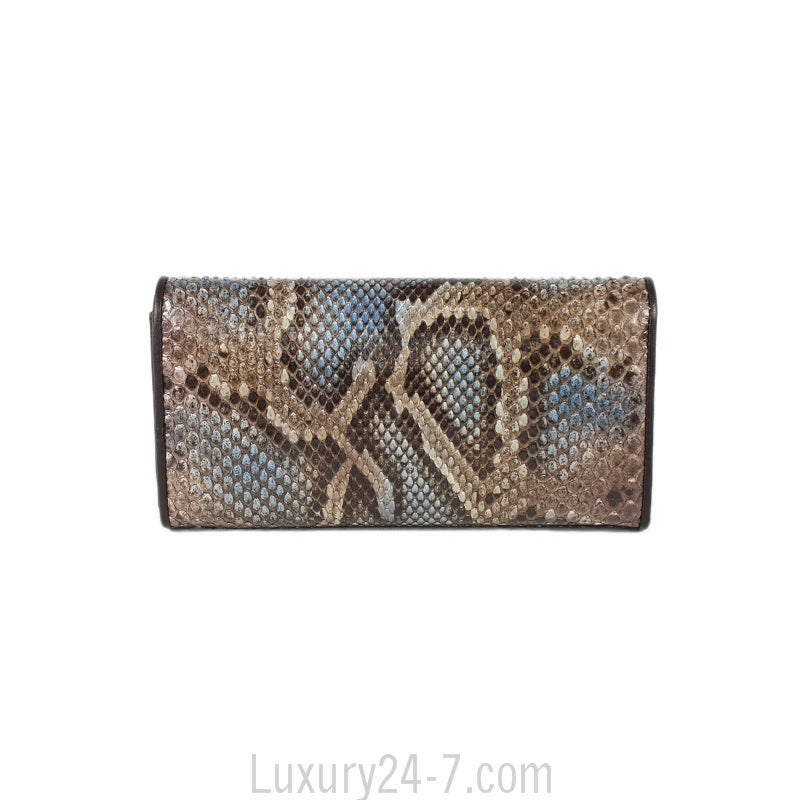 Gucci Brown Blue Python Wallet