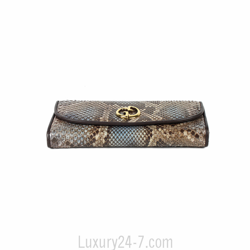Gucci Brown Blue Python Wallet